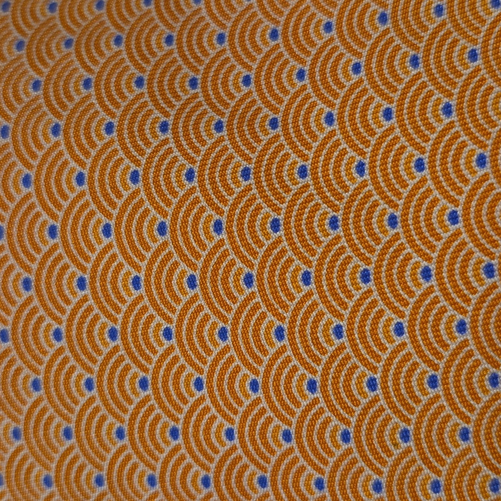 Vineyard Vines scallop Print Silk Tie 3" Wide Orange Waves Mens Necktie
